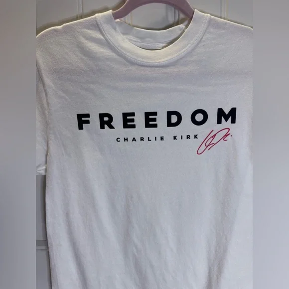 Comfort Colors White Freedom Tee Charlie Kirk - Picture 2 of 3